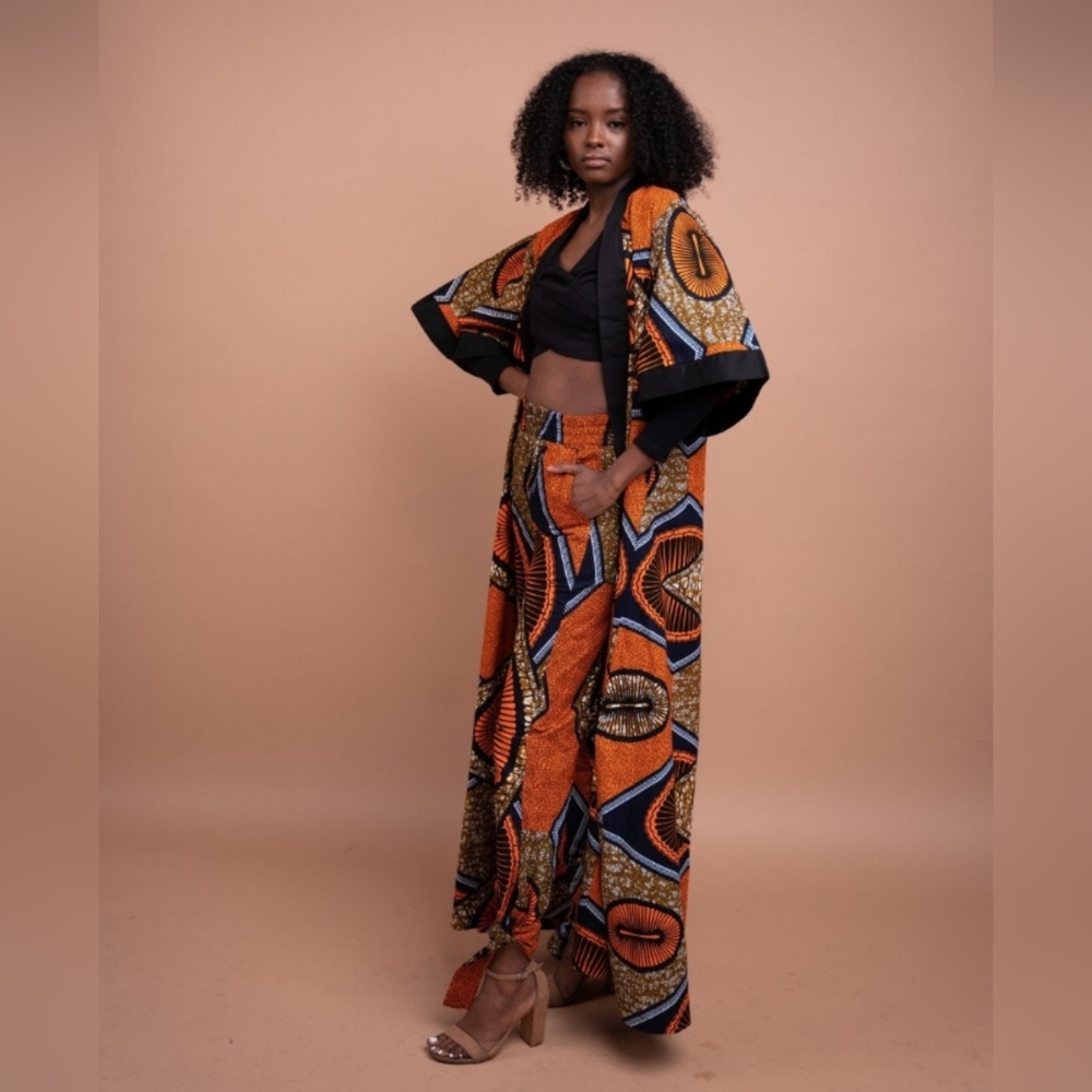 African Ankara Print Jogger Pants | High Waist Pants | Jogger Pants| Tie-hem